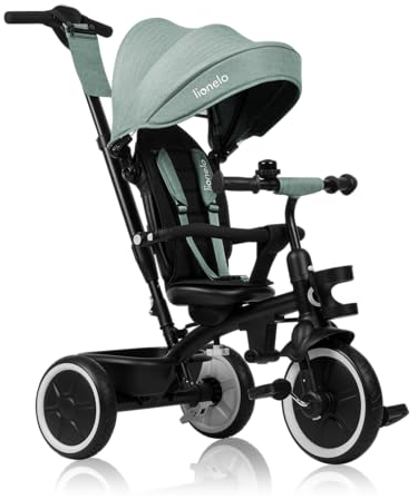 LIONELO Berry Multifunktionales Dreirad und Kinderwagen von 9 Monaten bis 5 Jahren bis zu 25 kg Große PU-Räder, Dreirad-Drehsitz 360° Montage ohne Werkzeug