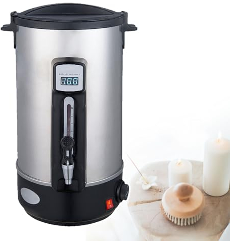 Candle and Soap Melting Machine, Double Wall Insulation Boiler, Stainless Steel Pour Spout, Digital Temperature Display,Temperature Controller, One-Click Heating, for Melting Soy Wax