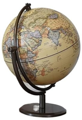 NTIYOU Globos geográficos Globo terráqueo de 8 Pulgadas, Globo de iluminación LED con Marco de Hierro, Globo de luz Nocturna for niños, decoración del hogar y la Oficina Estudio(20cm)