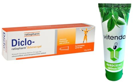 Diclo-ratiopharm Schmerzgel 1x150g inclusive einer Handcreme von vitenda - Bei Gelenk- und Rückenschmerzen