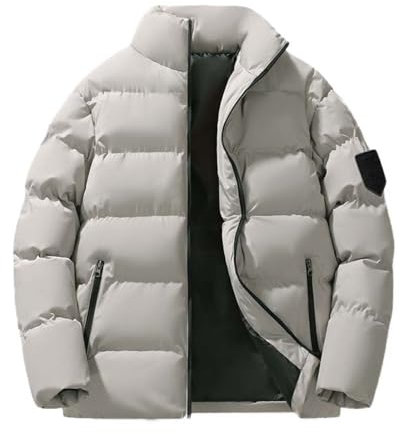 SRZYMJ Light Grau Winterjacke Herren Winterparka Gefüttert Warme Parka Jacke Outdoor Winddicht Parka Winter mit Kapuze Regenjacke Fahrrad Poncho Fahrrad Tshirt Oversize Fleecejacke Dünn Leicht Hemd