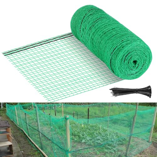 Vocray Plastic Garden Fence 4x100 FT Deer Fence Netting, Temporary Mesh Fencing Animal Barrier for Deer, Chicken, Poultry, Pet, Wildlife, Garden Bird Netting for Plant Fruit Tree Vegetable Protection