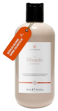 La WERIES Blonde Shampoo 300 ml – Anti-Gelbstich & Farbglanz für blondes Haar – Neutralisierendes Silbershampoo für kühles Blond – Pflege für blondiertes & aufgehelltes Haar – Feuchtigkeit & Glanz