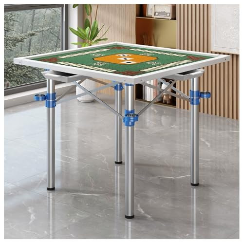 YHJLZNA Faltbarer Mahjong-Tisch,31 tragbarer Mahjong Spieltisch mit grüner Spielfläche und Schublade,Generisch Mahjong Tisch für Mahjong,Domino,Poker,Kartenspiel(Size:31.4 * 31.4 * 29.5in,Color:b)
