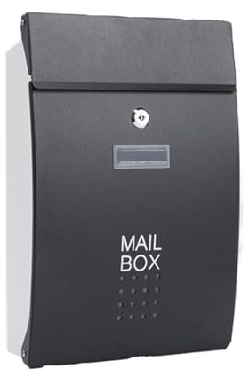 PNAJFUEL Letter Box Mail Box through the Door Key Drop Box Heavy Duty Steel through the Door Mailbox Mail Drop Box/Black/25.5X37.5X8.5Cm