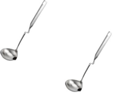 OUNONA 2 Pezzi Cucchiaio Per Grasso Imbuto Barattolo Per Pentola Calda Separatore Di Olio Mestolo Paletta Per Friggitrice Mestolo Per Zuppa In Acciaio Per Zuppa Con Beccuccio