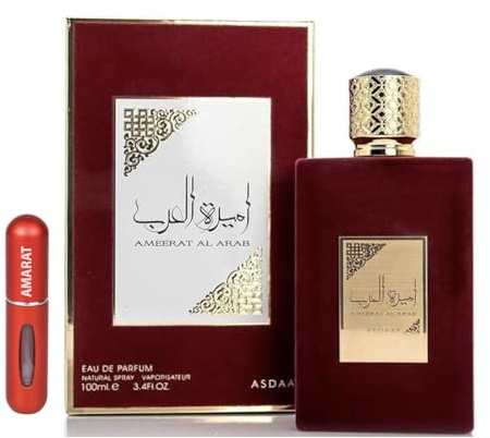 Perfume Ameerat Al Arab 100ML, Perfume Árabe para Mujer de Larga Duración, Princess of Arabia Eau da Parfum Importado desde Dubái, Incluye Atomizador Recargable 5ML (Ameerat Al Arab)