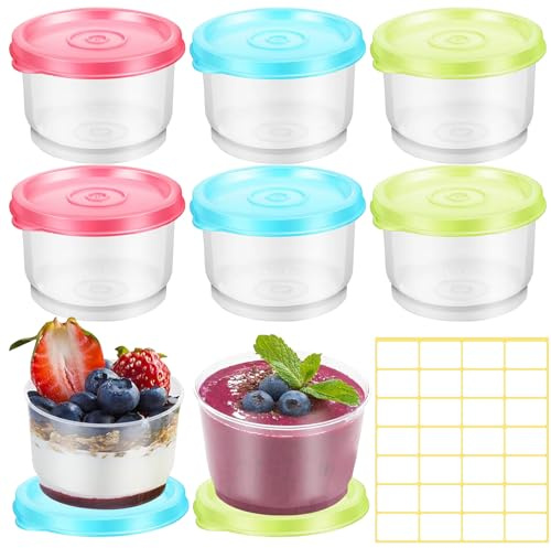 ZUYIST 8 Pack 150ml Small Plastic Food Containers with Lids (7cmx7cmx 5cm) | Children’s Snack Boxes, Stackable Freezer Storage Pots, Reusable Food Containers, for Lunch, Yoghurt, Freezer Safe
