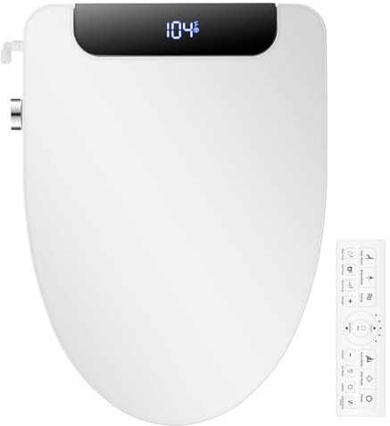 IYTATA Electric Bidet Toilet Seat, Elongated, Warm Water with Air Dryer, Heated Seat and Slow Close Lid, Adjustable Water Temperature, Front and Rear Wash, LED Nightlight, Wireless Remote, 102