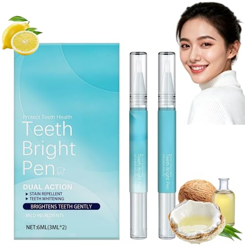 2PCS Teeth Whitening Pens, Teeth Whitening Essence, Enamel-Safe Bleaching Serum Essence Pen, Fast Acting Whiten/ing Gel for Coffee & Tea Stain Removal, Portable Teet/h White/ning Serum Pen