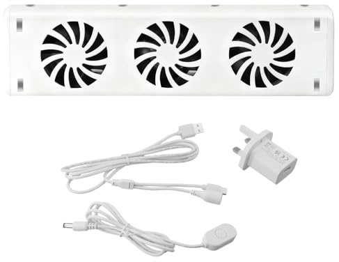 3 Fan Radiator Magnetic Cooling Fan for Improved Heat Distribution, Fireplace Heat Booster System with Temperature Sensor, 18dB Quiet Operation for all Radiators & Convectors & Space Heater