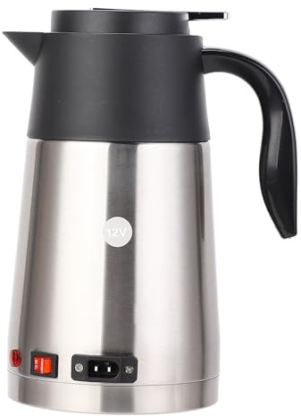 Generic Bouteille de Chauffe-Eau de Voiture de Voyage, Bouilloire de Voiture 12/24 V, Chambre à Air en Acier Inoxydable, Chauffage Rapide, Arrêt Automatique pour une Eau Bouillante Sûre (12V)