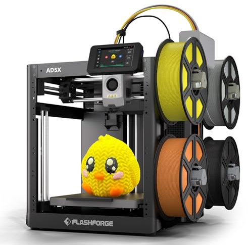 Impresora 3D Multicolor Flashforge AD5X para impresión de Alta Velocidad en 4 Colores, Velocidad máxima de 600 mm/s, nivelación automática con un Solo Clic, Impresora 3D multimaterial con IFS