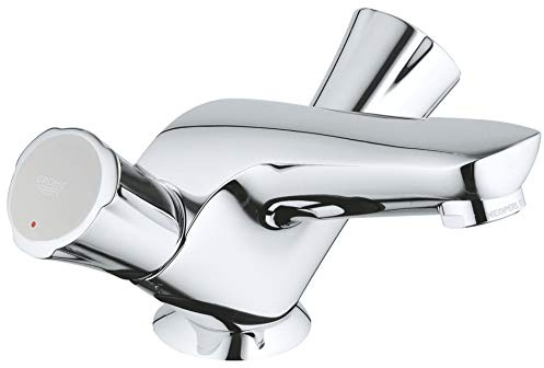 GROHE Costa - Waschtisch- Einlocharmatur (wärmeisoliert, langlebige Oberfläche, Metallgriffe), chrom, 21390001