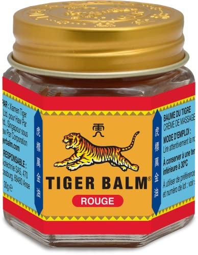 Tiger Balm - BAUME DU TIGRE Rouge à effet chauffant - Contient du camphre et du menthol - Pour sportifs, avant l'effort ou les tensions du quotidien, Réduit les tensions par le massage - 30 g