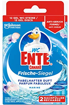 WC Ente Frische-Siegel, Nachfüller für den WC Stein aus Gel, Marine, 5er Pack (5 x 72 ml)