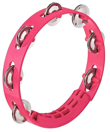 Nino Percussion Compact Tambourine Instrument - Musikinstrument für Kinder ab 3 Jahren - Durchmesser 8 Zoll - Kunststoff, Pink (NINO49P) | Musikinstrument für Kinder ab 3 Jahren, Durchmesser 8 Zoll, Kunststoff