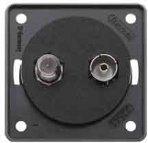 Hager INTEGRO Steckdose Antenne Sat/Radio ohne Case Anthrazit