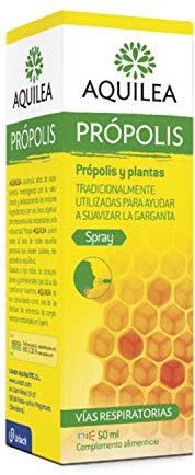 AQUILEA Própolis Spray 50 ml - Alta concentración de Própolis para Ayudar a mantener el bienestar de la garganta - Complemento alimenticio - Alergias
