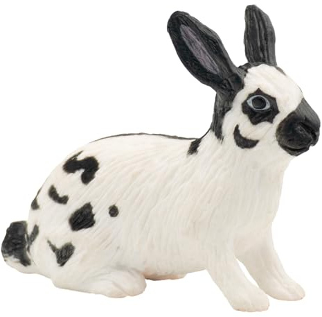 Bullyland 64611 - Spielfigur Hase in schwarz-weiß, ca. 5,5 cm große Tierfigur, detailgetreu, PVC-frei, ideal als kleines Geschenk für Kinder ab 3 Jahren