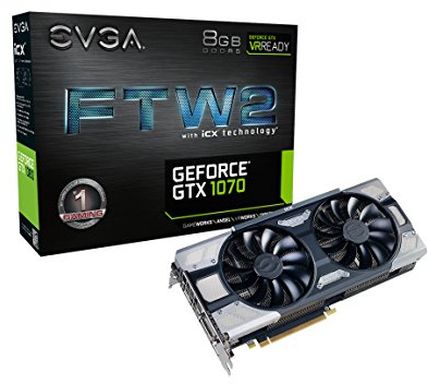 EVGA GeForce - Carte Graphique GTX 1070 SC Gaming ACX 3.0 - 08G-P4-6173-KR FTW2 Real Boost Clock: 1797 MHz