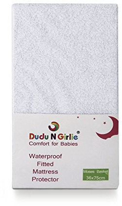 Super Soft Thick Premium Quality Terry Cotton Waterproof Mattress Protector Fitted Sheet. (Moses Basket (36x75cm))