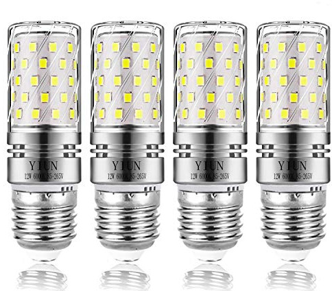 YIUN E27 LED vela Bulbs,12W blanco frío,100 Watt Equivalente, paquete de 4