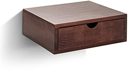 SUENOSZZZ - Mesita de Noche Flotante Color Wengué, Estilo nordico para Dormitorio Mesita con Cajon, para Colgar | Mueble de Madera para dormitorios | Mesa/Comoda con Cajon