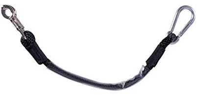 QHP Anhänger-Anbindestrick Traileranbinder Panikhaken + Karabiner 60 cm (inkl. Haken) (schwarz)