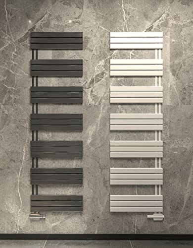 MC Heat Badheizkörper 500 x 1640 mm - Handtuchwärmer Anthrazit - Mit versetztem Mittelanschluss - Eleganter Paneelheizkörper - Beidseitig montierbar