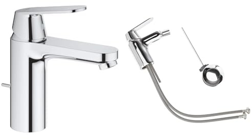 Bundle of GROHE Miscelatore Monocomando per Lavabo Eurosmart con Astina a Saltarello, Cromo, M 23325000 + GROHE Miscelatore bidet Eurosmart Cosmopolitan taglia S, 32839000