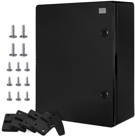 Väggskåp, växelskåp, IP65, industrihus, tomt hölje, ABS plast, tomt skåp, monteringsplatta, lås, BOXEXPERT-serie Fleet, olika storlekar, svart dörr