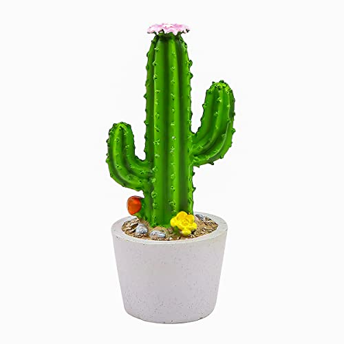 NUZAMAS Suculentas Artificiales de Cactus de Imitación Decorativa en Maceta Con Piedra y Arena - Decoración para Baño y Hogar