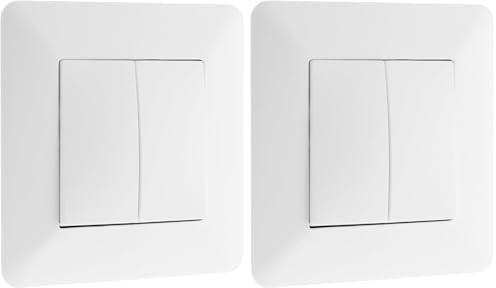 Interrupteur va-et-vient double 10A Blanc - Artezo (Lot de 2)