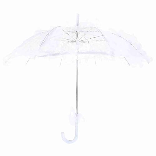 Hochzeit Regenschirm Sonnenschirm Spitze Tanzen Hochzeit Regenschirm für Dame (Weiß)