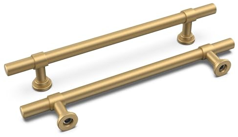LONTAN 10 Stück Schrankgriffe Gold, Möbelgriffe 160mm Lochabstand, Griffe für Küchenschränke, Edelstahl Möbelgriffe Schranktürgriffe, Moderne Küchengriffe