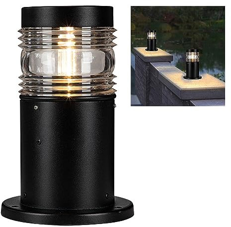 Chao Zan Lampe de Jardin Exterieur, Borne lumineuse, IP65 Etanche Eclairage, douille E27, pour les chemins, pelouses,Ampoule non Incluse (B)