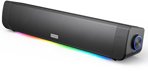 Inwa 20W Casse PC, Wireless 1000mAh, FM, Bluetooth/Ingresso da 3,5 mm/Unità USB, 4 Tipi di Luce RGB, Ricarica USB-C, Per PC, Tablet