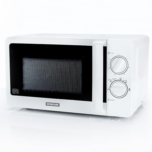 STATUS Sedona SEDONA1PKB Four à micro-ondes manuel 700 W blanc avec capacité de 20 L, 5 niveaux de puissance, minuterie de 30 minutes, appareil autonome compact pour un usage quotidien