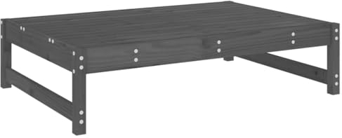 vidaXL Gartenhocker, Modular Gartenmöbel Lounge, Sitzhocker Hocker für Garten Terrasse Balkon, Holzhocker Fußhocker, Grau Massivholz Kiefer