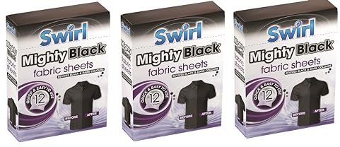 Revives Mighty Black Fabric Dye Sheets - Restore Black and Dark Colors - Pack of 12 by Swirl (3)