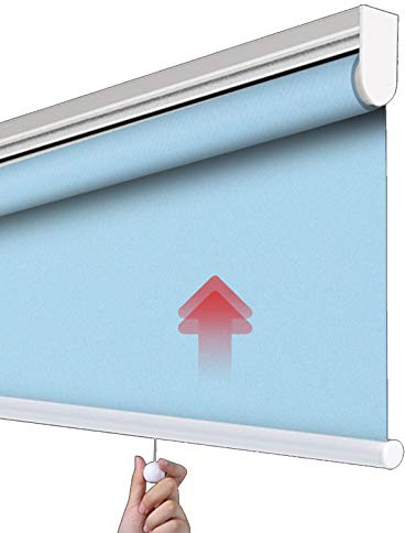 Estor Enrollable Translúcido Con Resorte De Elevación Automática, Cortina Térmica Presionando Y Tirando Inalámbrico, Elevación Vertical De Filtrado De Luz 100% Poliéster, Para Oficina, Cocina (60X70C