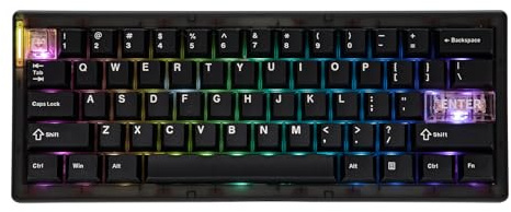 MechLands CIDOO QK61 V2 VIA Programmable 60% Keyboard, Wireless Gaming Tastatur, Hot Swappable Custom Keyboard, Mechanische Dichtungstastatur mit PC-Platte, RGB, 3000mAh für Win/Mac, QWERTY (Schwarz)