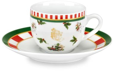 Fade Set 6 tazzine da caffè natalizie in porcellana con piattino Circus 100 ml