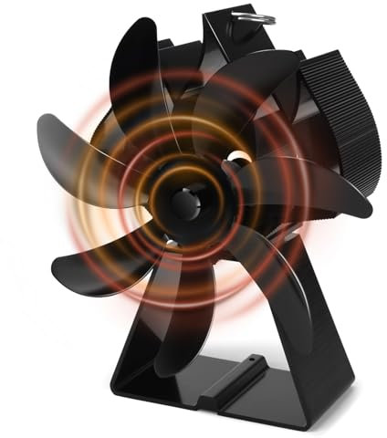 Fwiull Kaminventilator ohne Strom, 7 Blättern Ofenventilator Ventilator Für Kaminofen ohne Wärmebetriebener Stove Fan Leiser mit Ofenventilator Kaminventilator für Holzöfen/Holzbrenner oder Kamin