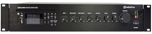 Adastra | RMC240D: Multi Functional Mixer Amplifier Bursting with Features | 100V or Low Impedance | Multi Media Player CD/BT/USB/SD/DAB/FM & 5 input Channels