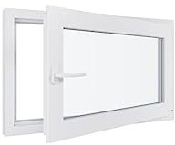 Fenêtre PVC - LxH 1000x600 mm -Triple Vitrage - Blanc -poignée à gauche