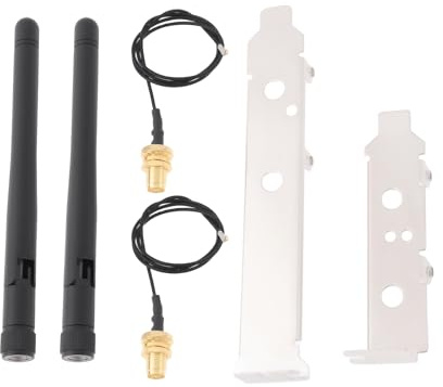 The Lord of the Tools Adaptador de Antena WiFi de 2,4 GHz 5 GHz Y 5,8 GHz 3 DBi MIMO RP-SMA Macho Cable U.FL A RP-SMA Soporte de Ranura PCIE
