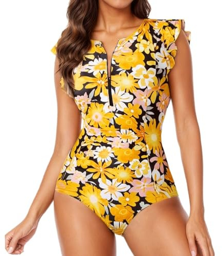 Generisch Traje de baño de lactancia materna elegante traje de baño para nadar en la playa. Ideal para actividades de verano y cuidado sin esfuerzo para cualquier entusiasta de la natación, amarillo