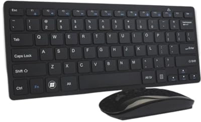 FENGJISUN Combo De Teclado Y Ratón Teclado Inalámbrico Y Ratón Combinados, Ergonómico, Teclado De Ordenador, Ratón Inalámbrico Ajustable Informática Accesorios(Black)